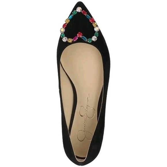Jessica Simpson Women's Elika Pointed-Toe Embellished Ballet Flats NWOT Size 11 - Picture 2 of 10